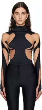 Черное боди Mugler Rodeo