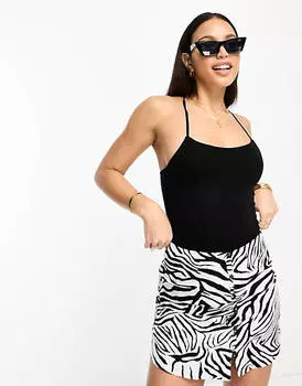 Черное боди на бретелях со шнуровкой сзади ASOS DESIGN Tall