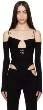 Черное боди с бантом MACH & MACH