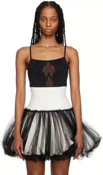 Черное боди с буквой \W\"" Wolford
