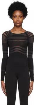 Черное боди с линиями тела Wolford