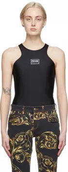 Черное боди с логотипом Versace Jeans Couture