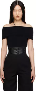 Черное боди с открытыми плечами ALAA