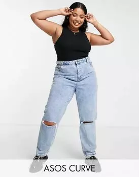 Черное боди с воротником-борцовкой ASOS DESIGN Curve