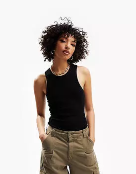 Черное боди с воротником-борцовкой ASOS DESIGN Tall