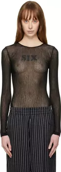 Черное боди \Six\"" MM6 Maison Margiela