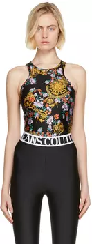 Черное боди Sun Flower Garland Versace Jeans Couture