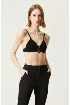 Черное бюстье с V-образным вырезом на бретелях Network, черный