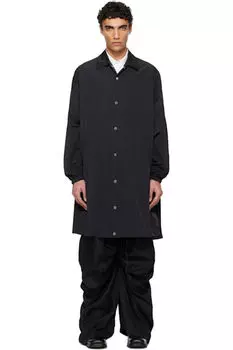 Черное длинное пальто-тренер FUMITO GANRYU