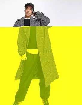 Черное двубортное пальто макси River Island