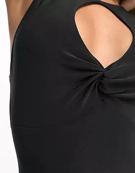 Черное двухслойное боди с каплевидными вырезами ASOS DESIGN