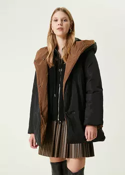 Черное двустороннее пуховик с капюшоном Beymen