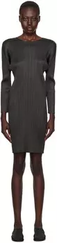 Черное ежемесячное мини-платье цвета августа PLEATS PLEASE ISSEY MIYAKE