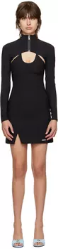 Черное гибридное мини-платье Coperni
