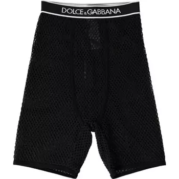Черное хлопковое эластичное женское нижнее белье для велоспорта Dolce & Gabbana