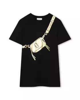 Черное хлопковое платье для девочки Marc Jacobs, чёрный