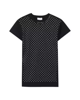 Черное хлопковое платье для девочки Marc Jacobs, черный
