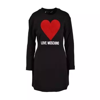 Черное хлопковое платье LOVE MOSCHINO