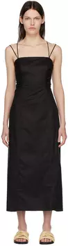 Черное хлопковое платье-миди FRAME