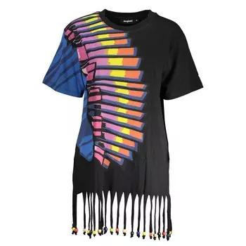 Черное хлопковое женское платье Desigual
