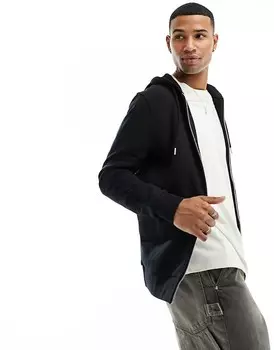 Черное худи на молнии ASOS DESIGN Essential