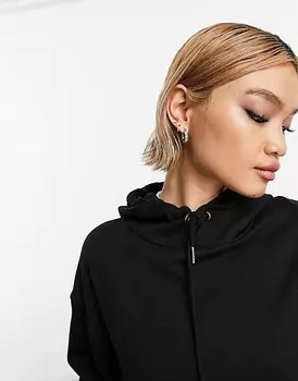 Черное комбинированное худи оверсайз ASOS DESIGN