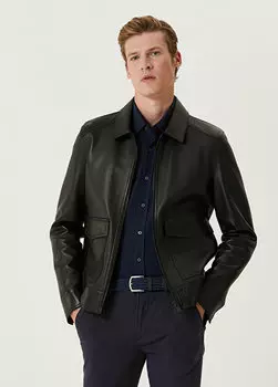 Черное кожаное пальто Beymen