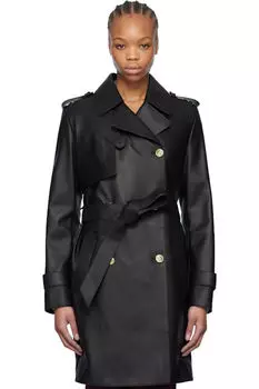 Черное кожаное пальто Mely MACKAGE