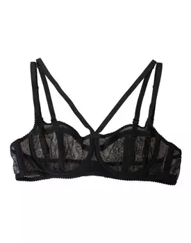 Черное кружевное нейлоновое нижнее белье Balconcino Bra Dolce & Gabbana