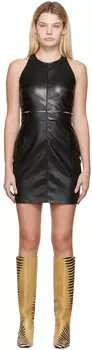 Черное лаянское мини-платье Nanushka
