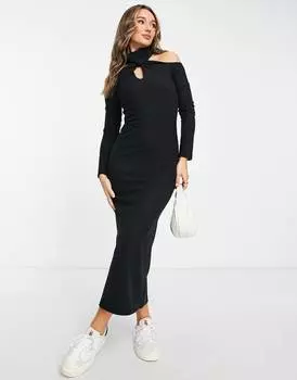 Черное макси с чокером и чокером ASOS DESIGN supersoft