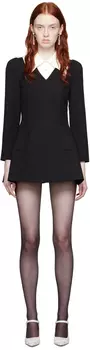 Черное мини-платье с двойным воротником Shushu/Tong