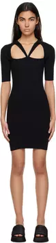 Черное мини-платье с вырезом GANNI