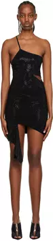 Черное мини-платье со стразами ANDREDAMO