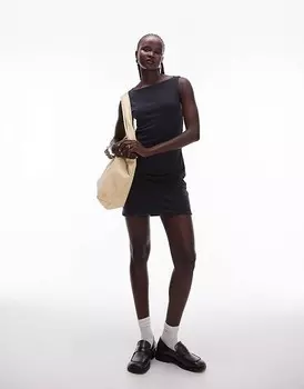 Черное мини-платье Topshop – из очень мягкой на ощупь ткани купро