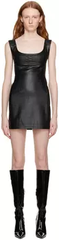 Черное мини-платье Vivi из искусственной кожи Miaou