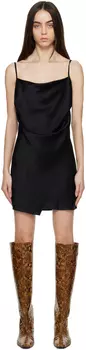 Черное многослойное мини-платье Nanushka