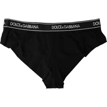 Черное модальное эластичное нижнее белье с фирменным логотипом Dolce & Gabbana