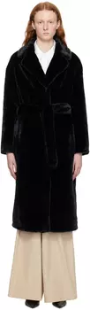 Черное мягкое пальто Herno