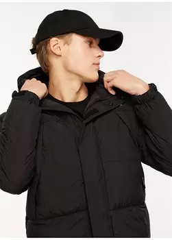 Черное мужское пальто с капюшоном Timberland