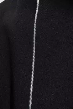 Черное мужское шерстяное пальто с капюшоном на молнии Bottega Veneta