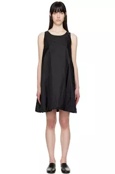 Черное нейлоновое объемное мини-платье AMOMENTO