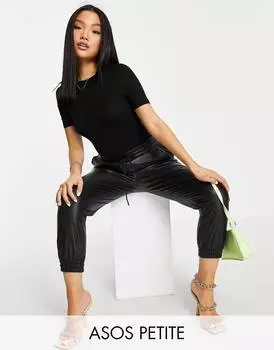 Черное облегающее боди-футболка ASOS DESIGN Petite