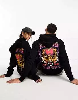 Черное оверсайз-худи унисекс с лицензией ASOS с графическим принтом Wu Tang Clan