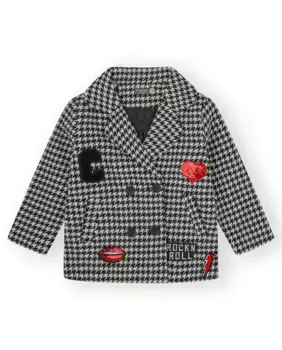 Черное пальто для девочки на пуговицах Canada House