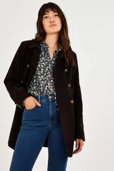 Черное пальто Myla в стиле милитари Monsoon Monsoon, черный