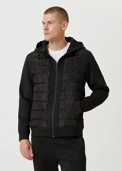 Черное пальто с капюшоном Network