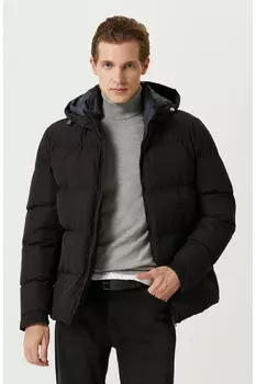 Черное пальто с капюшоном Network, черный