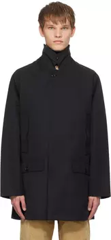 Черное пальто с воротником Nanamica Soutien