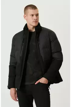 Черное пальто с воротником-стойкой N-Tech Network, черный